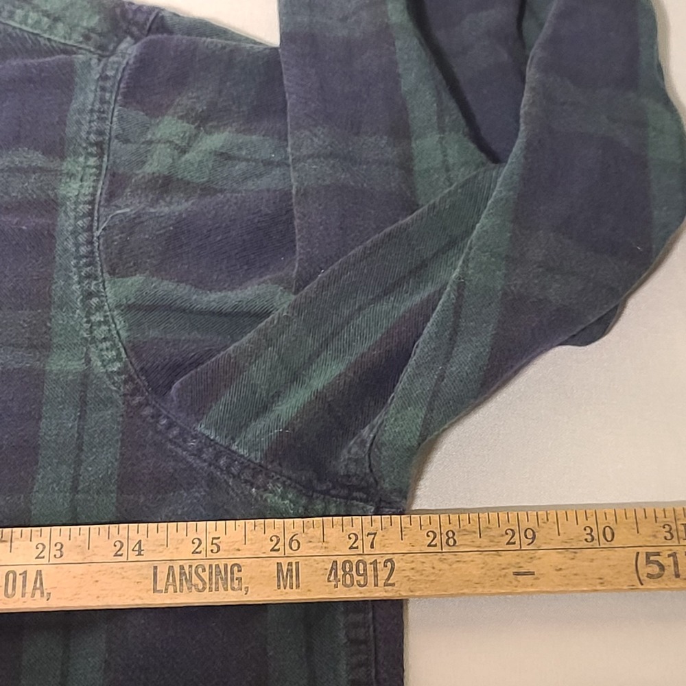 Vtg LL Bean Flannel Shirt XXL Mens Black Watch Plaid Plus Size 100% Cotton Y2K - Picture 8 of 8
